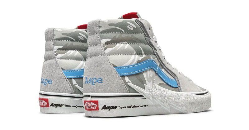 VANS x AAPE SK8-HI BOLT★コラボ★兼用★AAPE GREY/BLUE Buy AAPE x Sk8-Hi 'Bolt - Grey Camo' - VNA5JIVY31 | GOAT